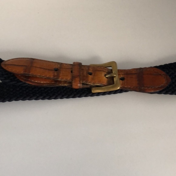 Navy Blue Belt with brass hardware. - Picture 2 of 7